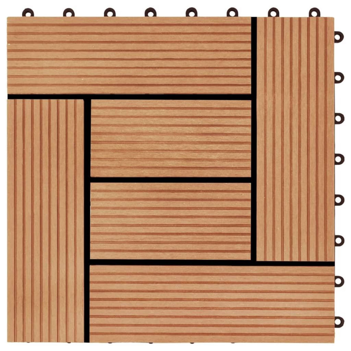 VIDAXL Carreaux de terrasse 22 pcs 30 x 30 cm 2 m^2 WPC Teck