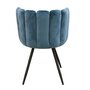 The Home Deco Factory Chaise design effet velours Ariel - Bleu canard
