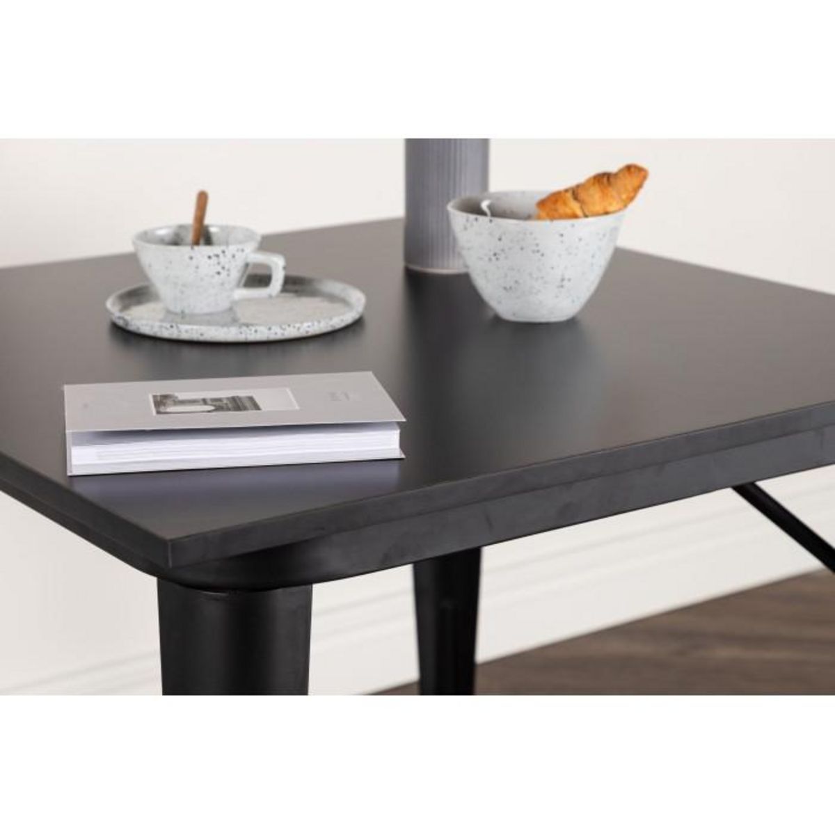 Paris Prix Table à Manger Carrée  Tempe  80cm Noir