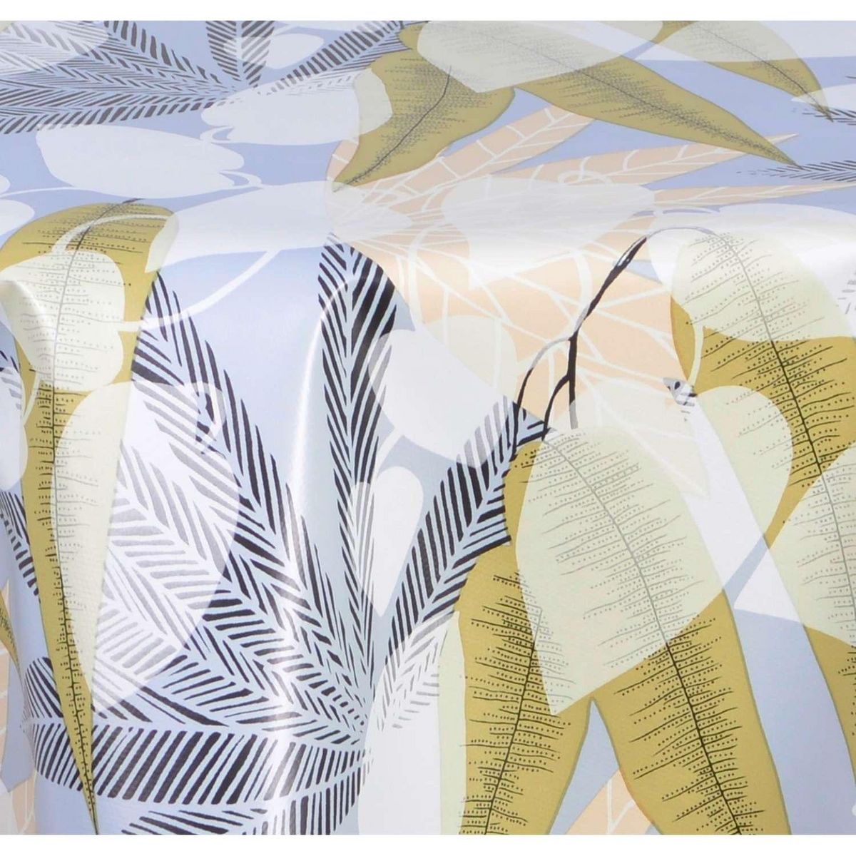 HABITABLE Nappe en toile cirée ronde Sais - Diam. 150 cm - Gris