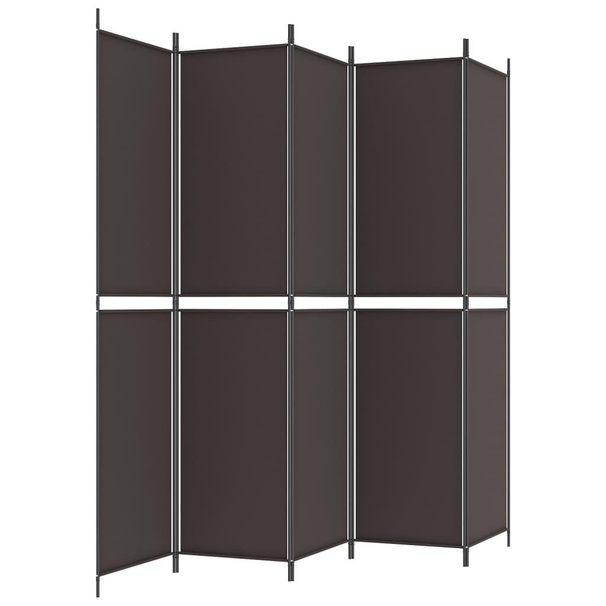 Voir la diapositive 5 : VIDAXL Cloison de separation 5 panneaux marron 250x220 cm tissu