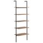 Voir la diapositive 2 : VIDAXL Etagere inclinee a 5 niveaux Marron fonce et noir 64x35x185 cm