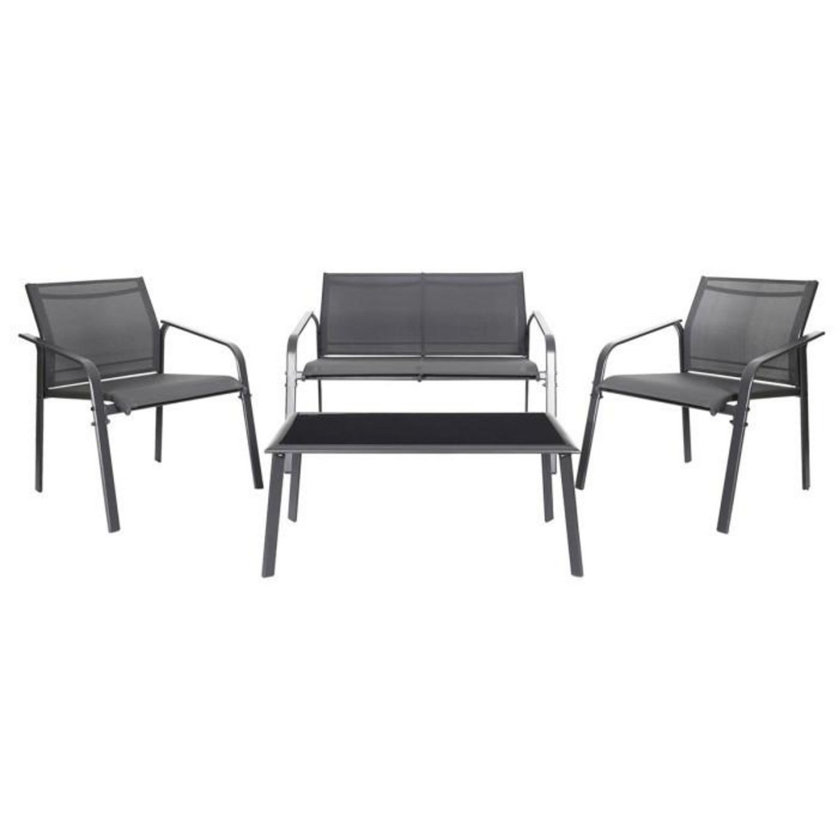 Paris Prix Salon de Jardin 4 Places  Naxos  113cm Gris