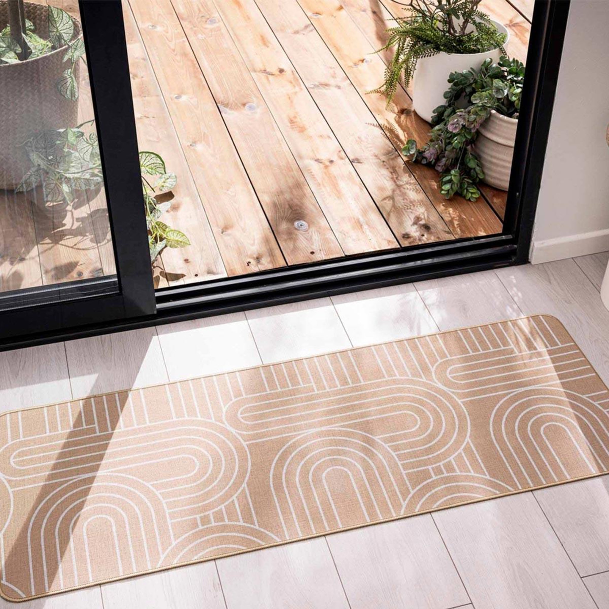 Voir la diapositive 4 : Douceur d'Intérieur Tapis déco imprimé  modul  45x120cm naturel & blanc