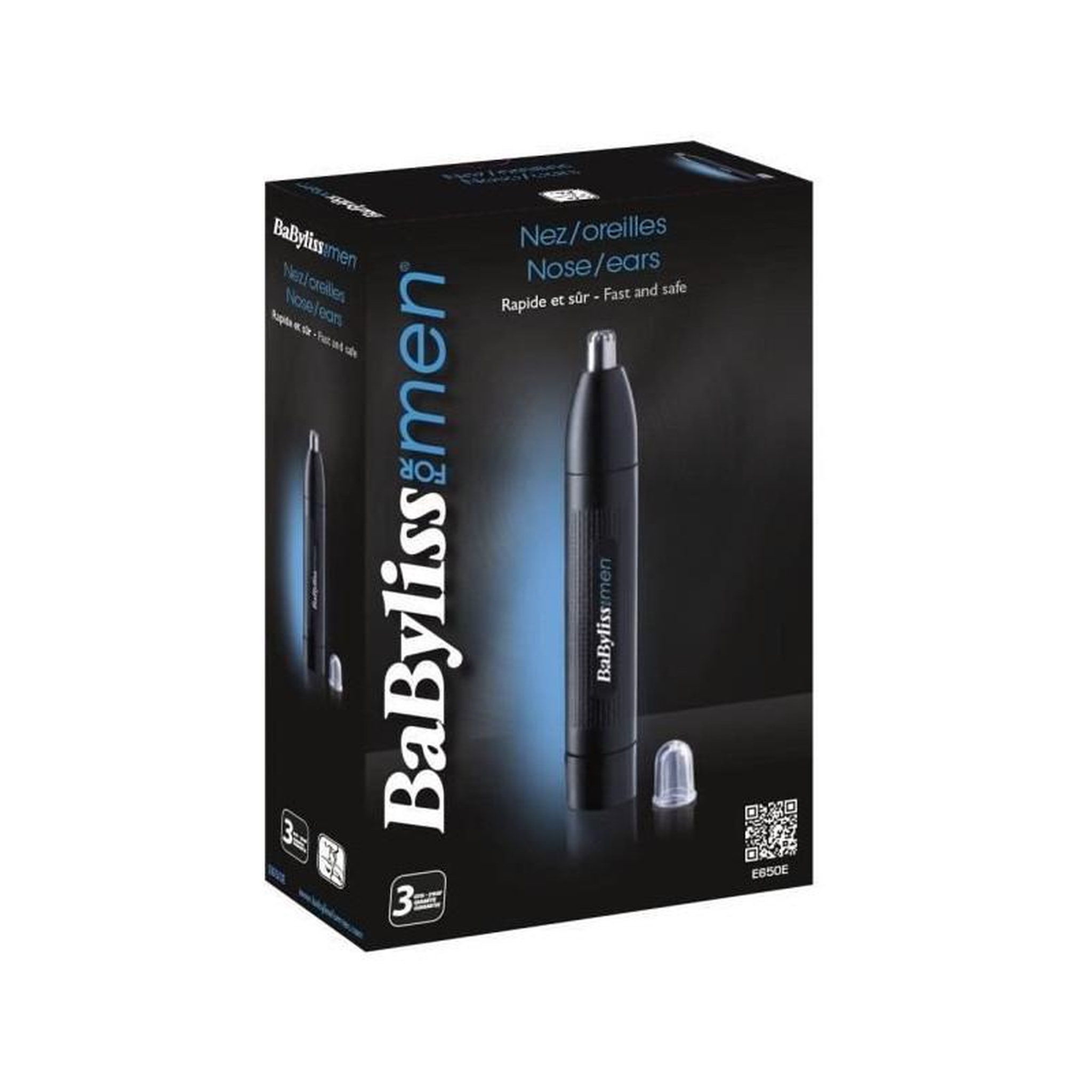 Voir la diapositive 3 : BABYLISS Tondeuse nez et oreilles à piles - e650e