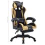 Voir la diapositive 6 : VIDAXL Fauteuil de jeux video avec LED RVB Dore et noir Similicuir