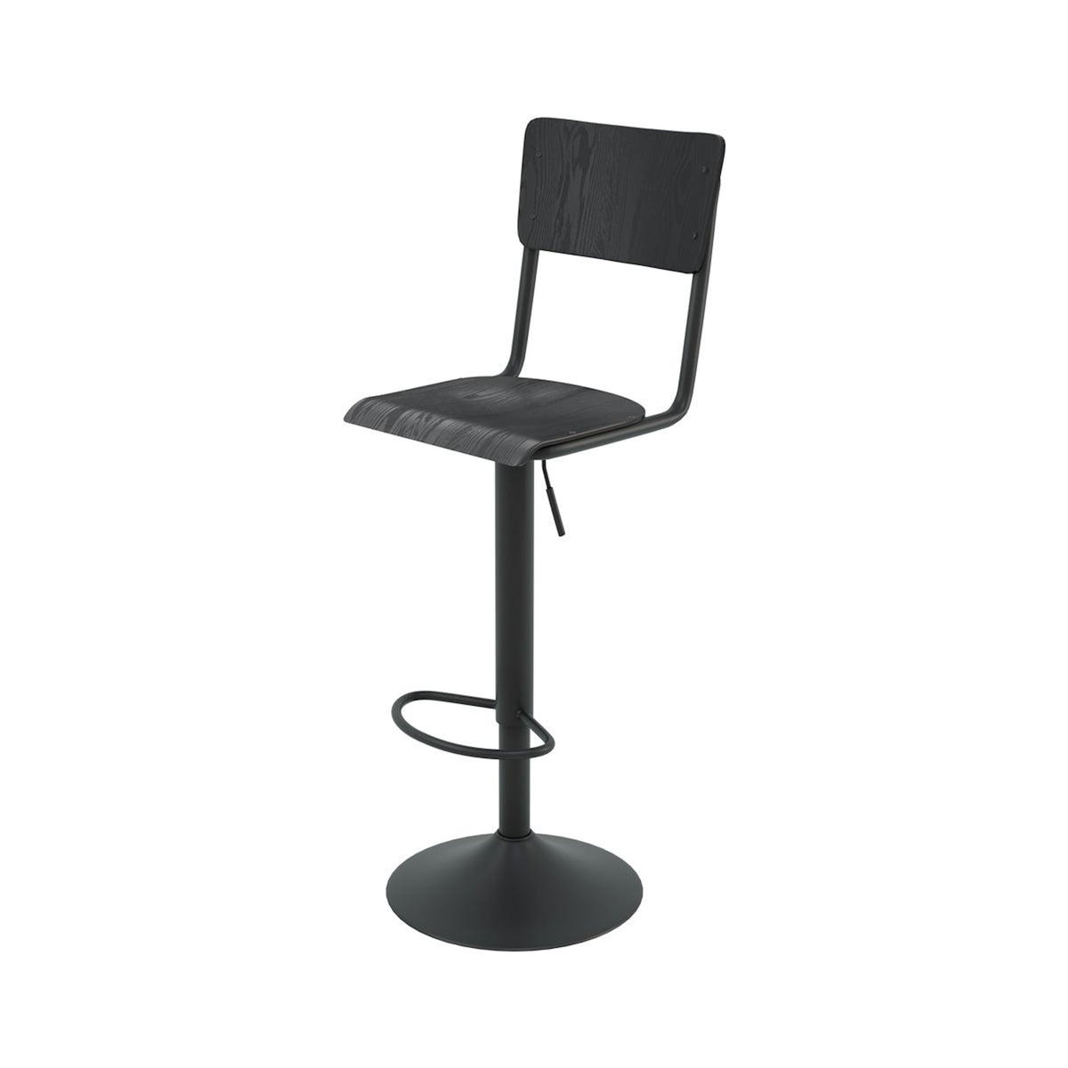Rendez vous déco Lot de 2 chaises de bar réglables 60/80 cm en bois noir-Clem