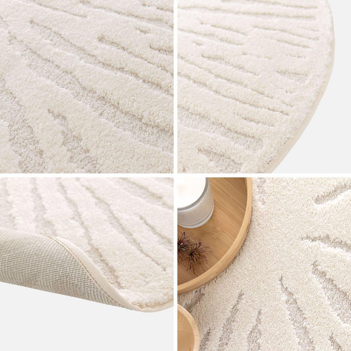 SWEEEK Tapis intérieur rond Ø160cm crème Helen