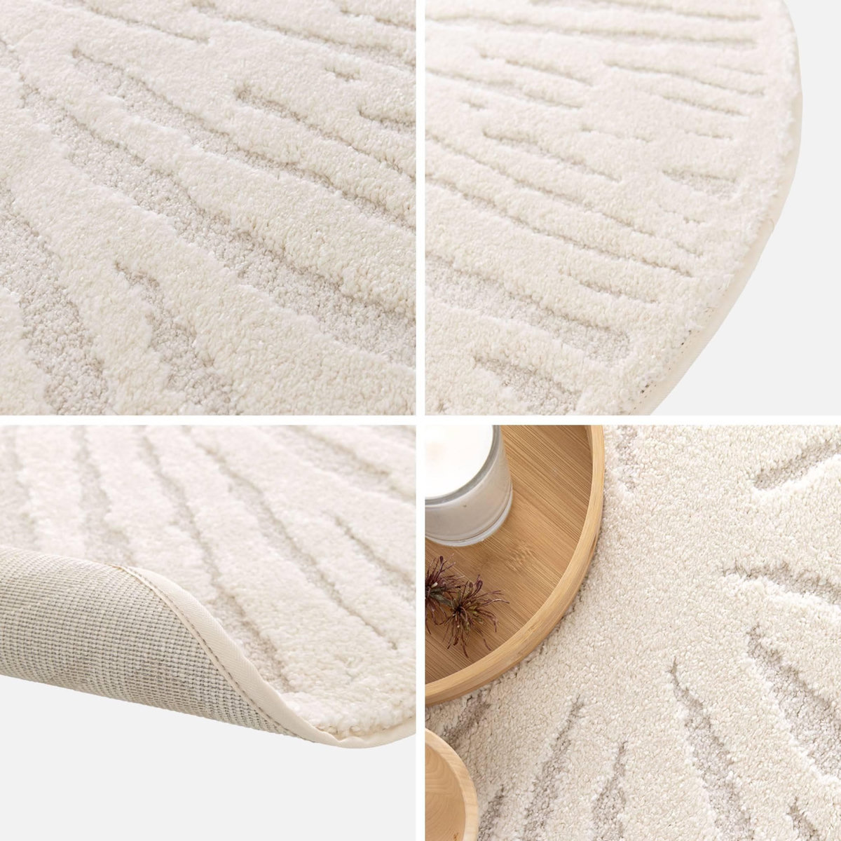 SWEEEK Tapis intérieur rond Ø160cm crème Helen