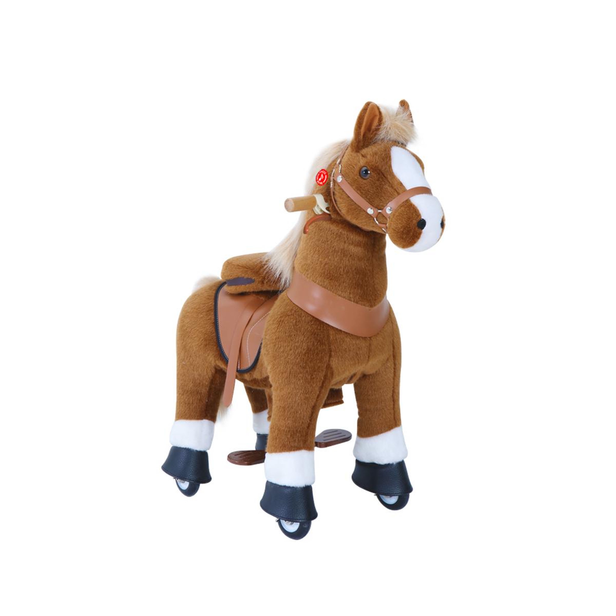 Ponycycle Poney à monter Marron avec sabot blanc Grand Modèle pour 4 à 9 ans