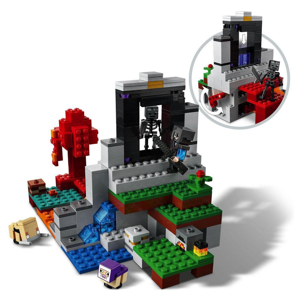 LEGO Minecraft 21172 - Le portail en ruine Jouet pour Enfants 8+ ans