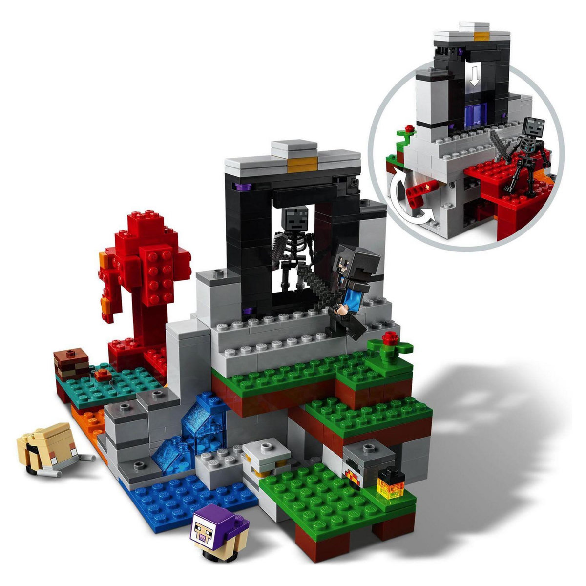 LEGO Minecraft 21172 - Le portail en ruine Jouet pour Enfants 8+ ans