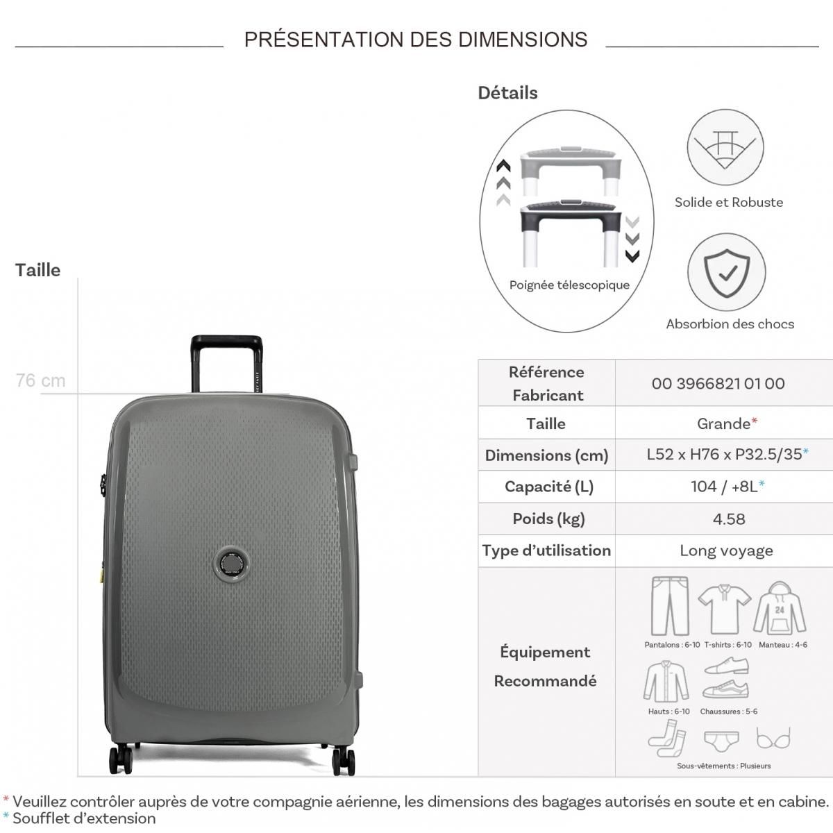 Delsey Grande valise rigide Beaumont TSA Polypropylène 76cm