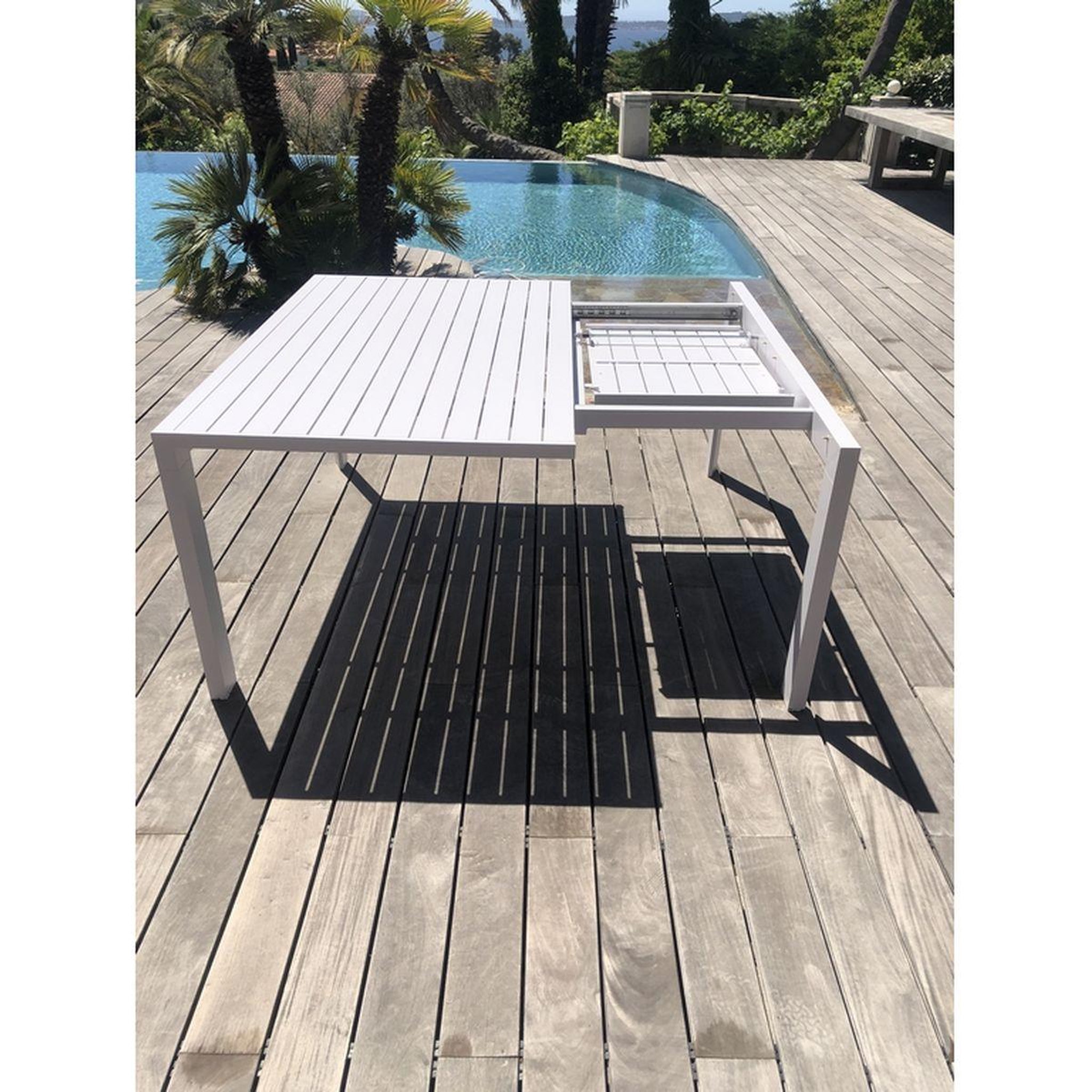 Voir la diapositive 4 : Givex Salon repas de jardin extensible rectangulaire / carrée 151x100 cm MANUELA