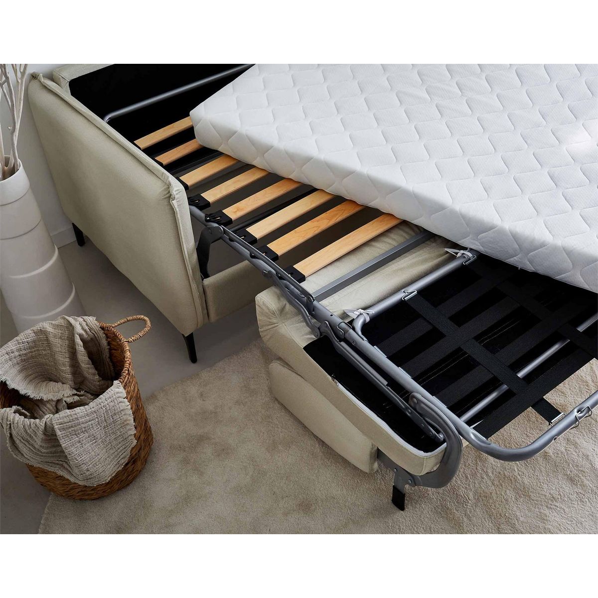 LISA DESIGN Agate - canapé 3 places convertible - couchage quotidien - matelas 14 cm - en velours