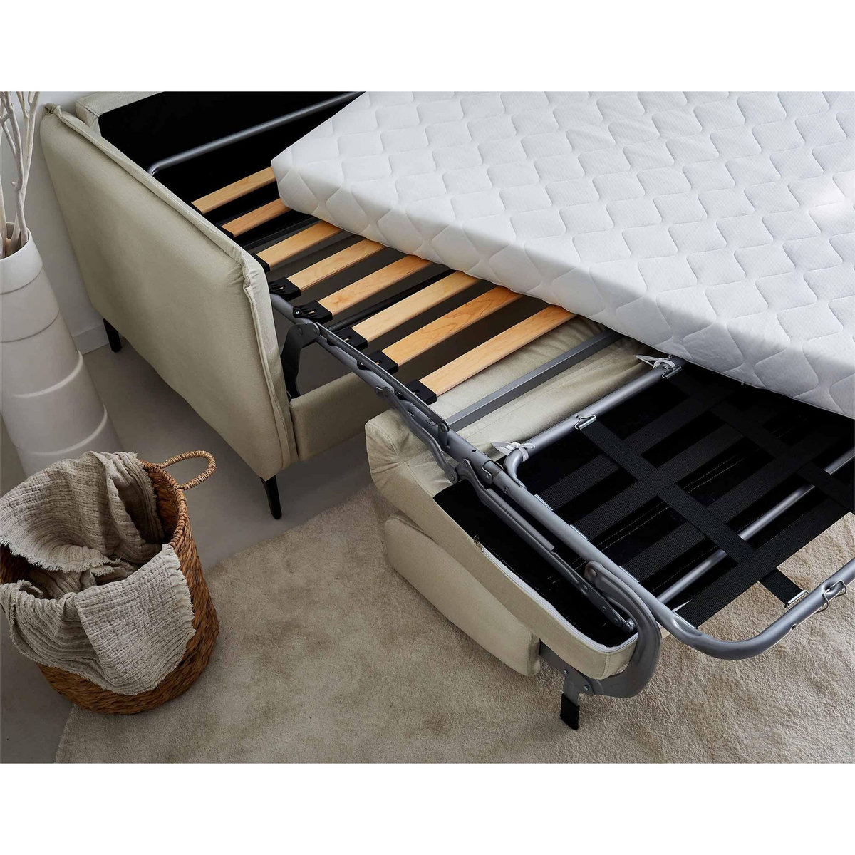 LISA DESIGN Agate - canapé 3 places convertible - couchage quotidien - matelas 14 cm - en velours