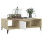 Voir la diapositive 4 : VIDAXL Table basse blanc chene sonoma 103,5x60x35 cm bois d'ingenierie
