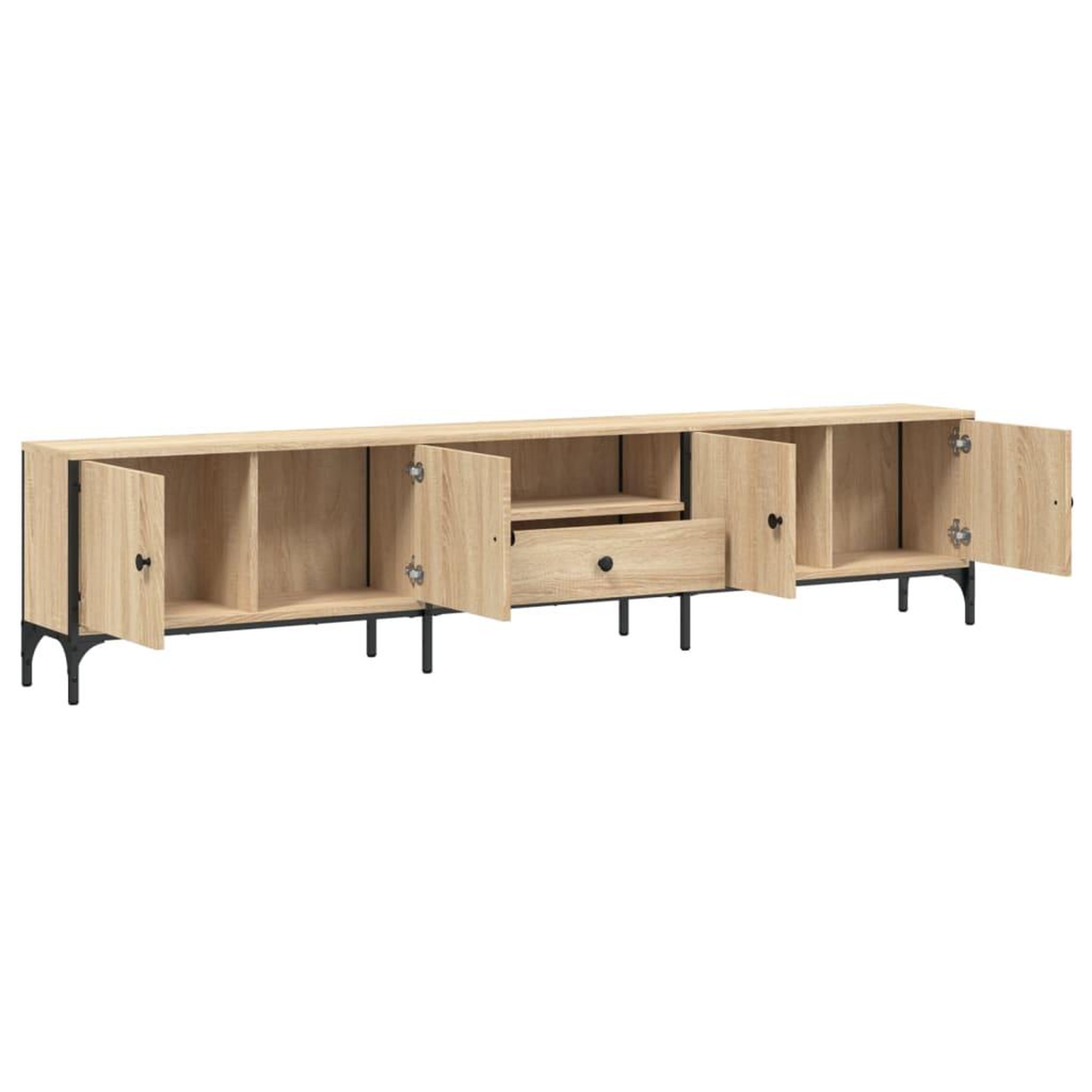 Voir la diapositive 5 : VIDAXL Meuble TV a tiroir chene sonoma 200x25x44 cm bois d'ingenierie
