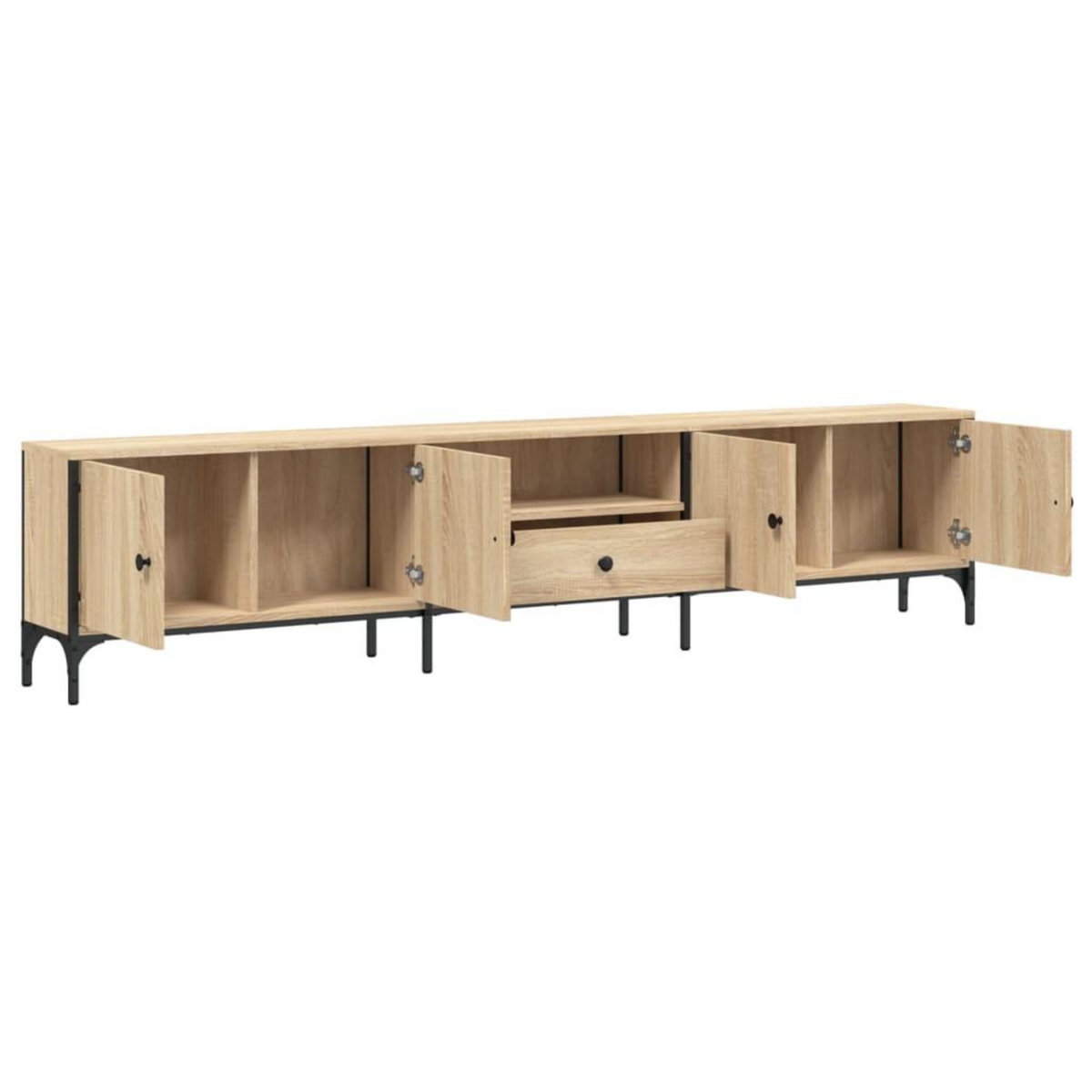 VIDAXL Meuble TV a tiroir chene sonoma 200x25x44 cm bois d'ingenierie