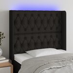 VIDAXL Tete de lit a LED Noir 103x16x118/128 cm Tissu