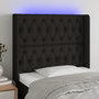 Voir la diapositive 1 : VIDAXL Tete de lit a LED Noir 103x16x118/128 cm Tissu
