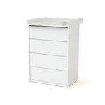 WEBABY Commode 4 tiroirs avec plan a langer 70. Coloris disponibles : Blanc
