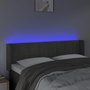 Voir la diapositive 4 : VIDAXL Tete de lit a LED Gris fonce 147x16x78/88 cm Velours