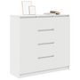 Voir la diapositive 4 : VIDAXL Buffet avec tiroirs blanc 100,5x35x98,5 cm bois d'ingenierie
