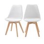 Voir la diapositive 1 : Rendez vous déco Lot de 2 chaises blanches et pieds bois - Skandi