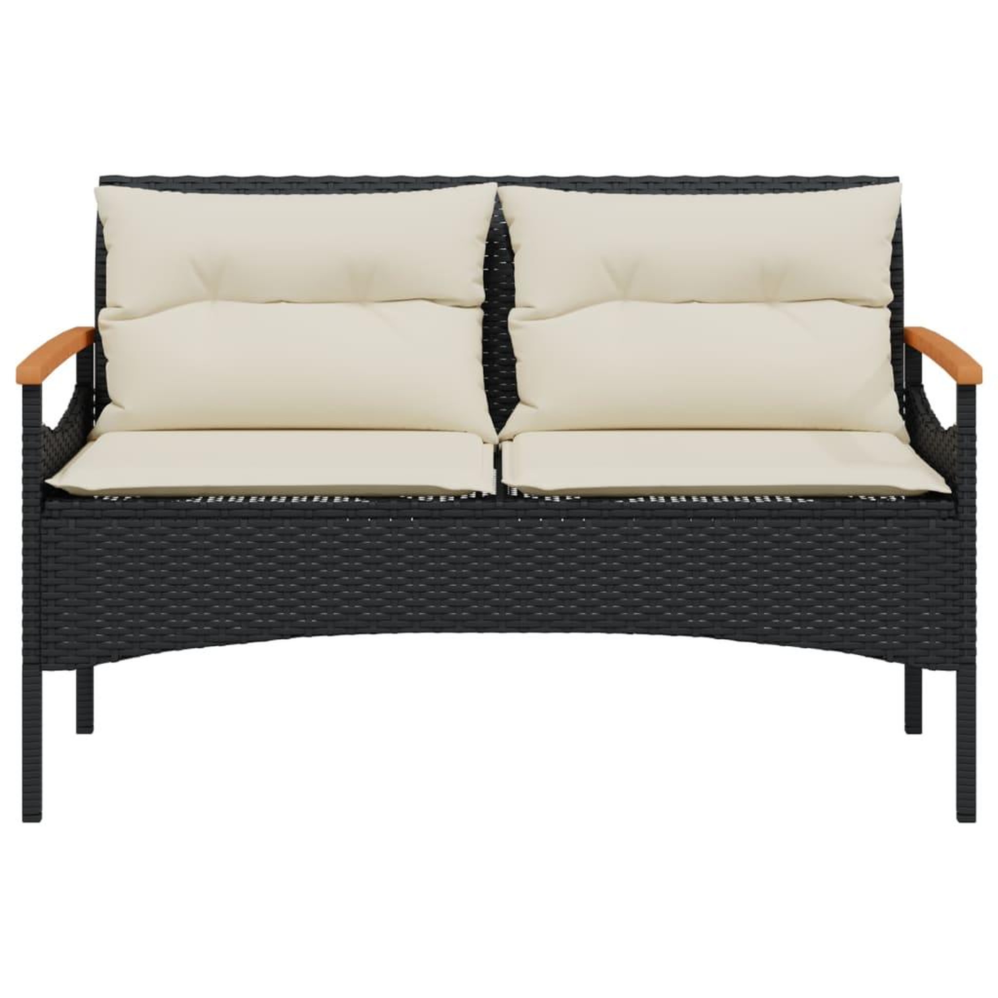Voir la diapositive 4 : VIDAXL Salon de jardin 4 pcs avec coussins noir resine tressee