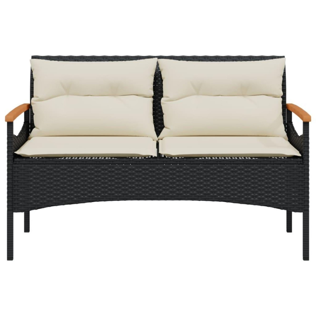 VIDAXL Salon de jardin 4 pcs avec coussins noir resine tressee