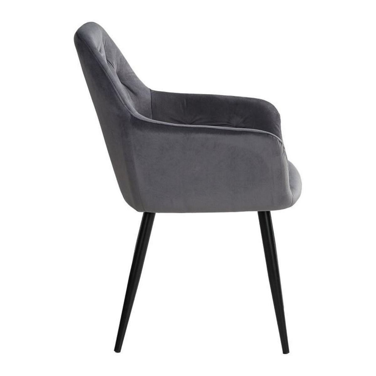 HomeStyle4U Chaise de salle à manger lot 4 chaises velour gris