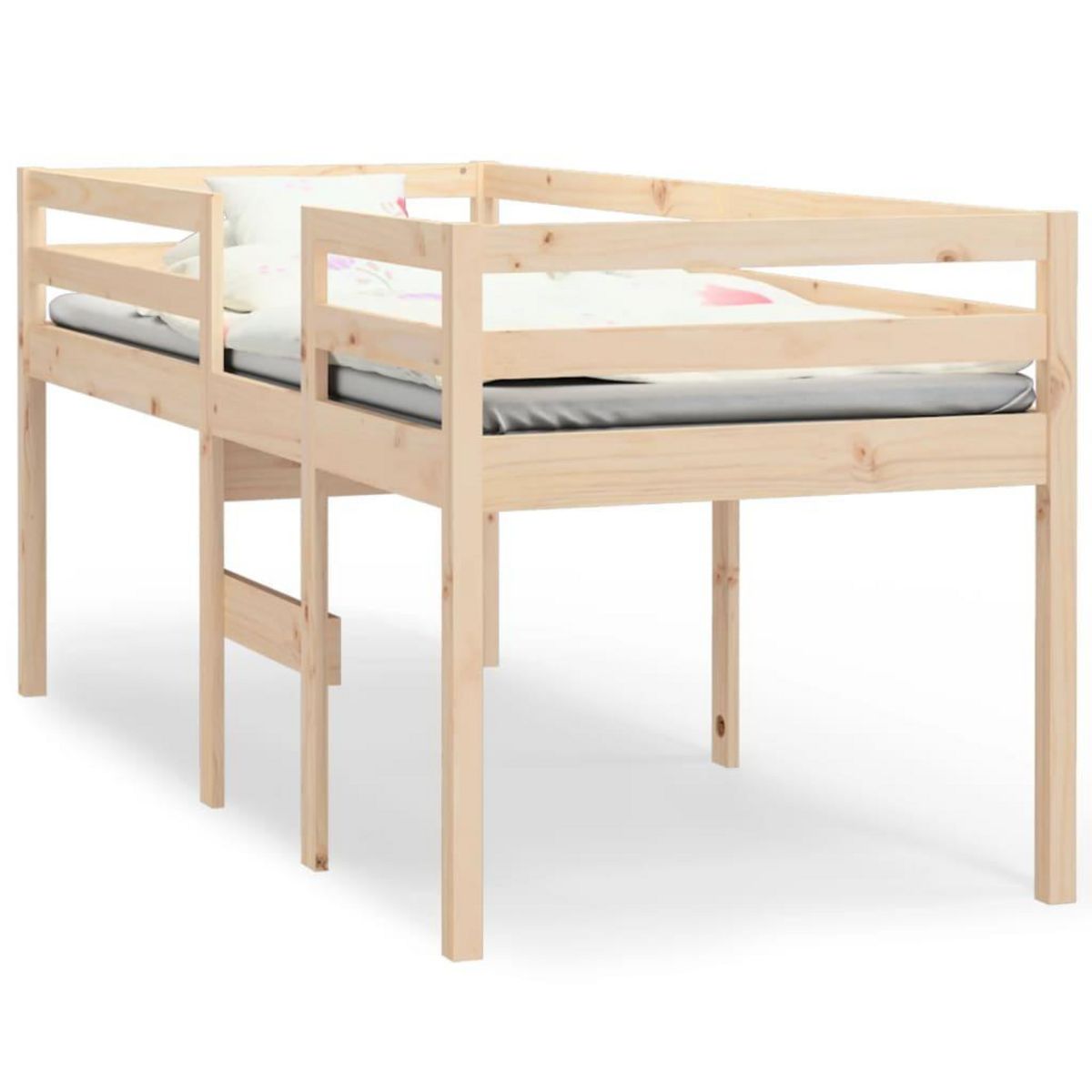 VIDAXL Lit haut sans matelas 90x200 cm bois de pin massif