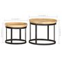 Voir la diapositive 6 : VIDAXL Tables d'appoint rondes 2 pcs Bois de manguier solide et acier