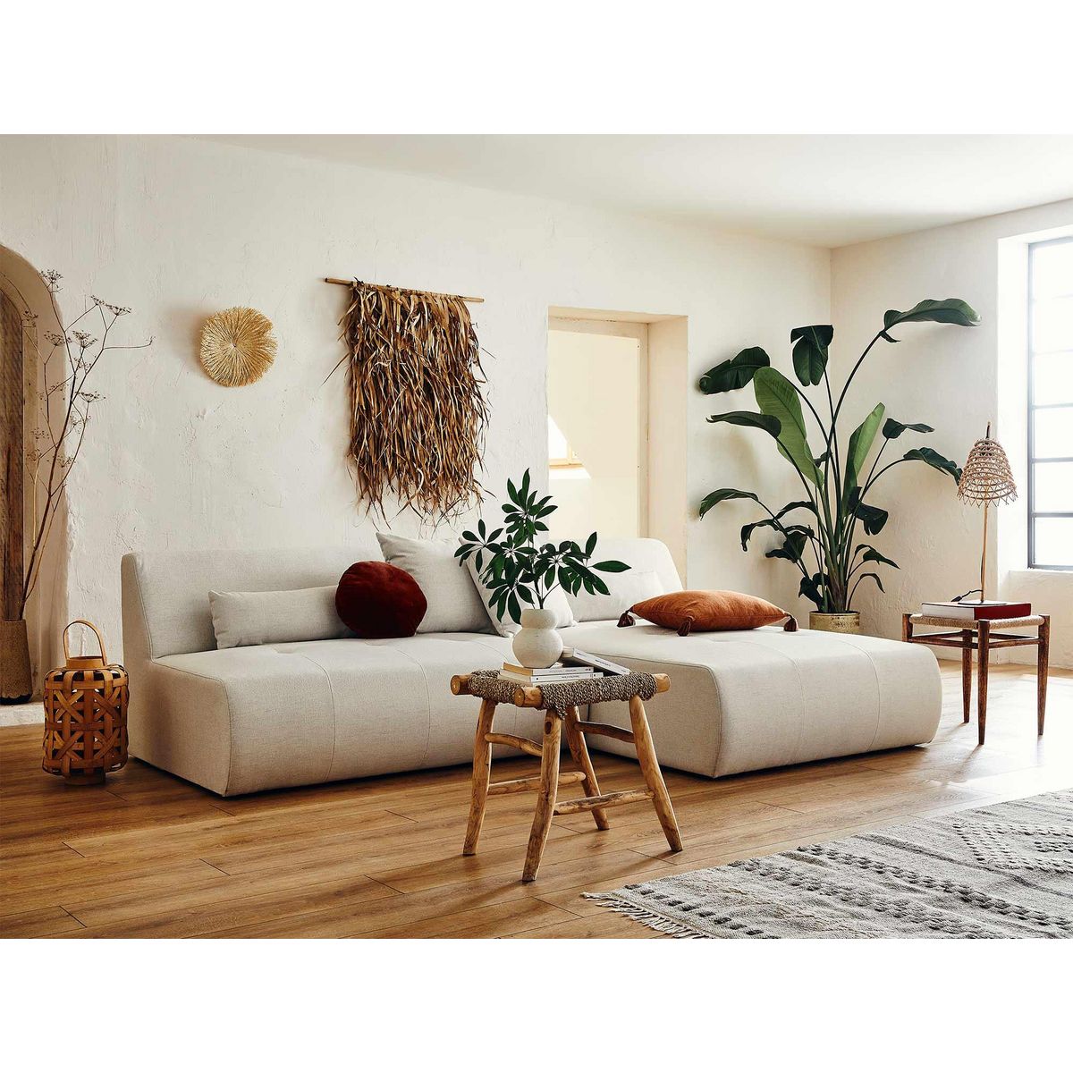 LISA DESIGN Onyx - canapé modulable d'angle réversible 4 places - en tissu