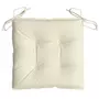 VIDAXL Coussins de chaise 2 pcs blanc creme 40x40x7 cm tissu oxford