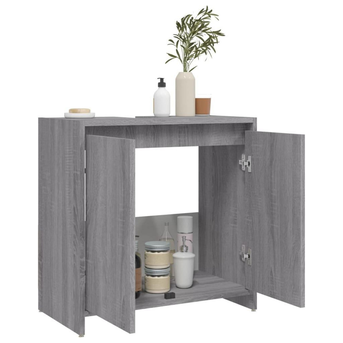 VIDAXL Armoire de bain Sonoma gris 60x33x61 cm Bois d'ingenierie