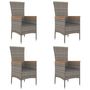Voir la diapositive 2 : VIDAXL Chaises de jardin avec coussins lot de 4 Resine tressee Gris