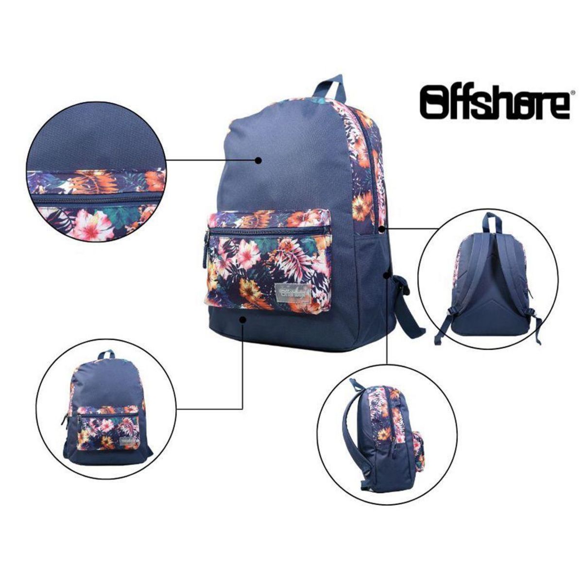 Bagtrotter BAGTROTTER Sac à dos 1 compartiment Offshore Hibiscus Fleurs Multicolore