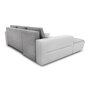Canapé d'angle gauche convertible CLELIA, 4 places, tissu microfibre gris PU blanc ou noir