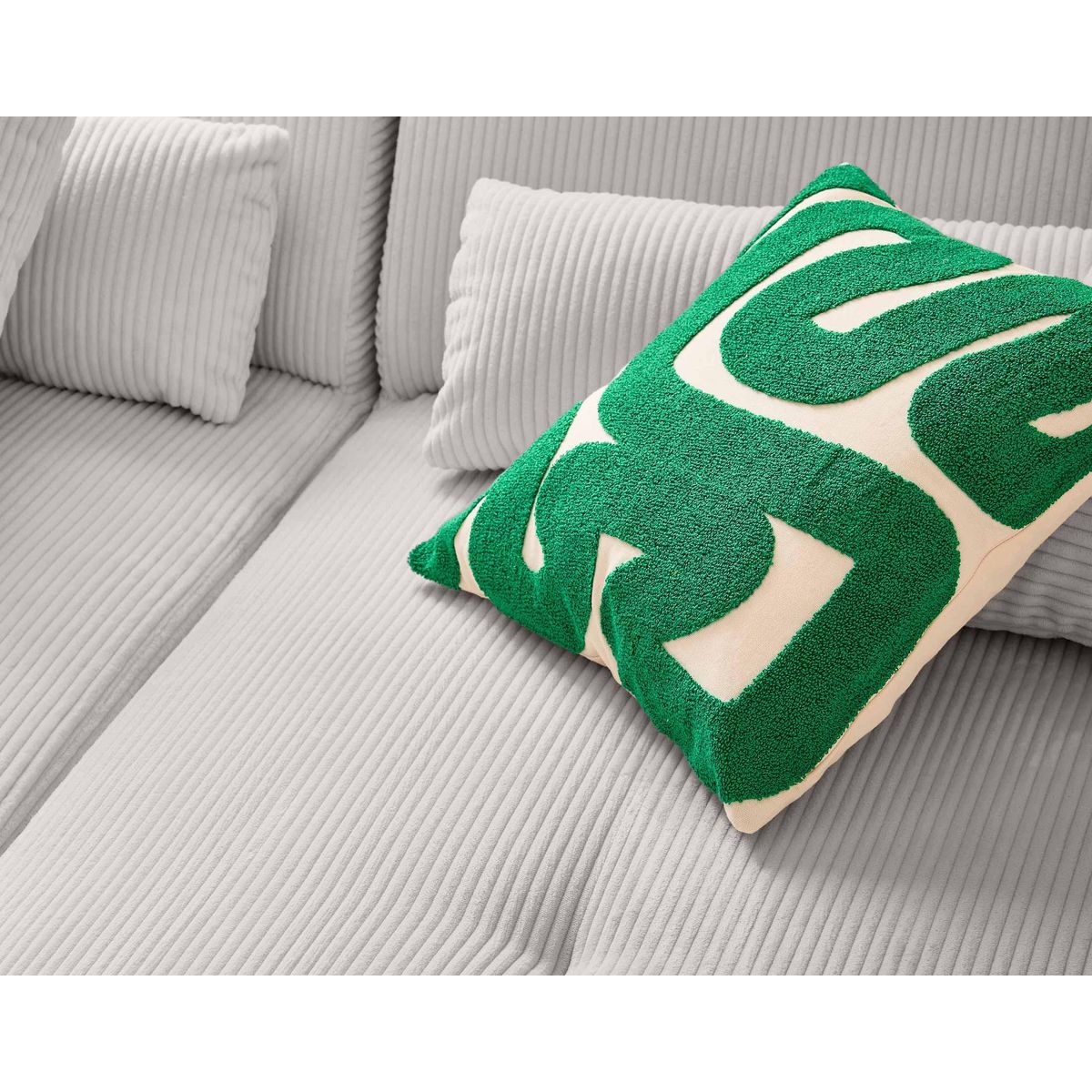 LISA DESIGN Onyx - canapé panoramique d'angle droit 7 places - en velours côtelé