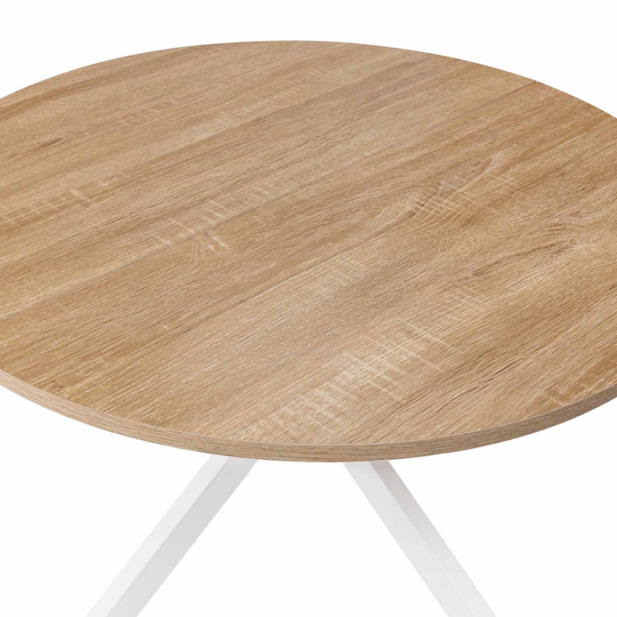 ID MARKET Table basse ronde ALIX pied araignée 70 cm bois et blanc
