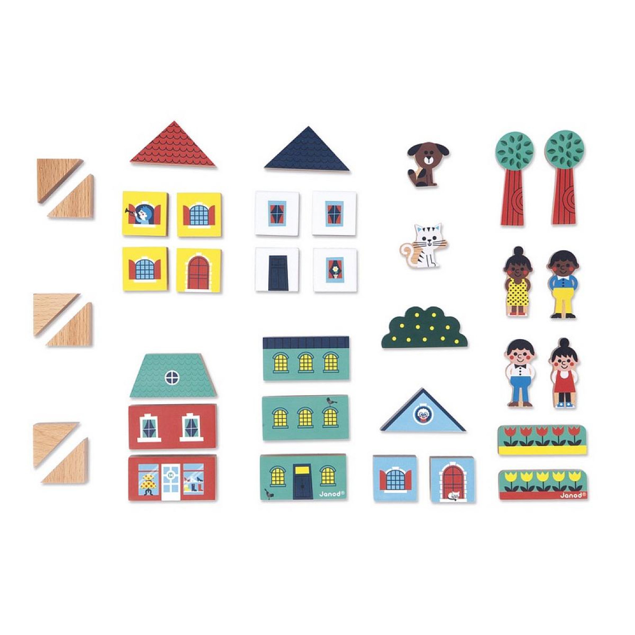 Voir la diapositive 2 : Juratoys-Janod Cross Roads - Cubes a empiler la ville