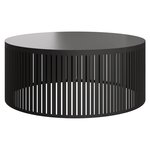 BEST MOBILIER Sally - table basse ronde - noir - 59 cm. Coloris disponibles : Noir