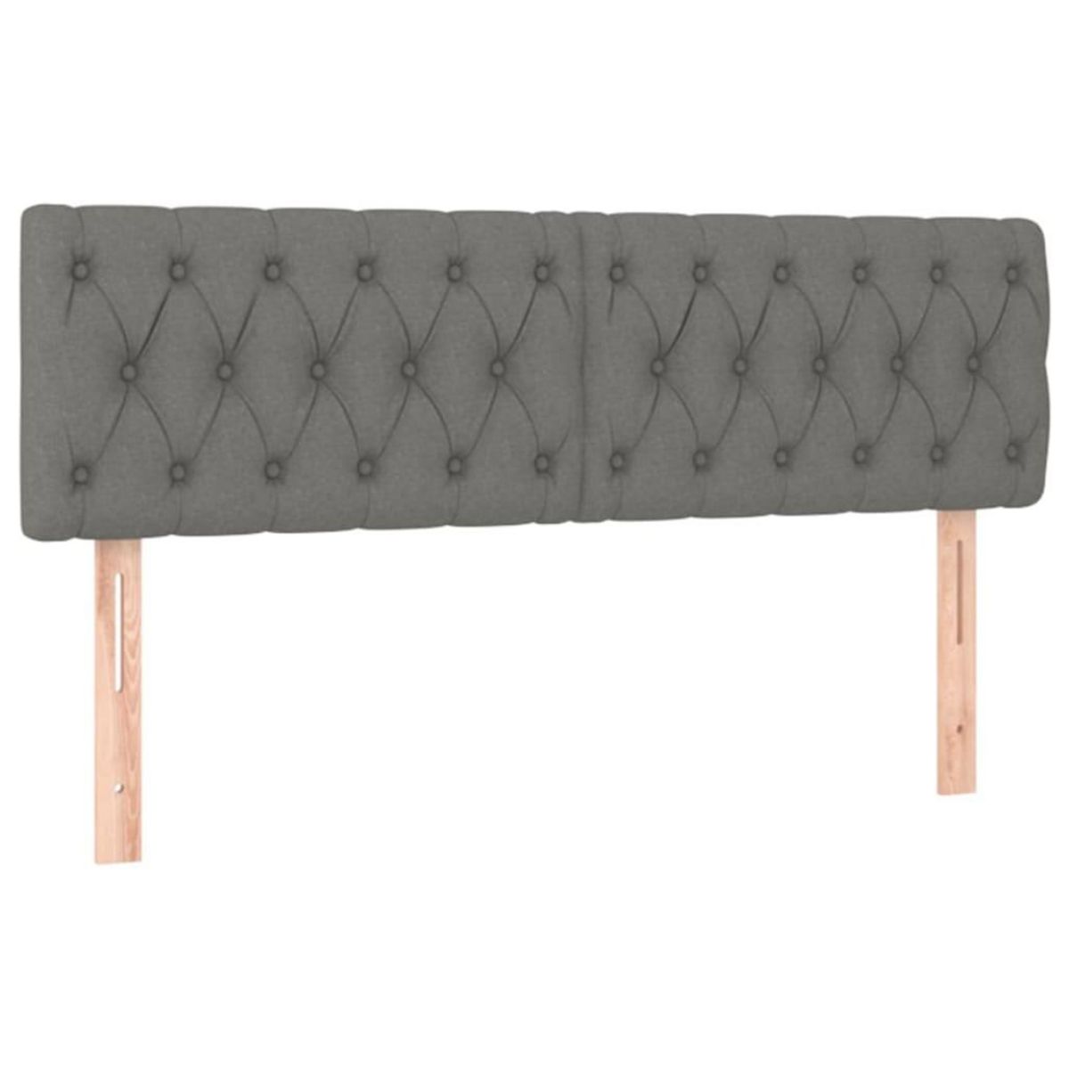 VIDAXL Tete de lit a LED Gris fonce 144x7x78/88 cm Tissu