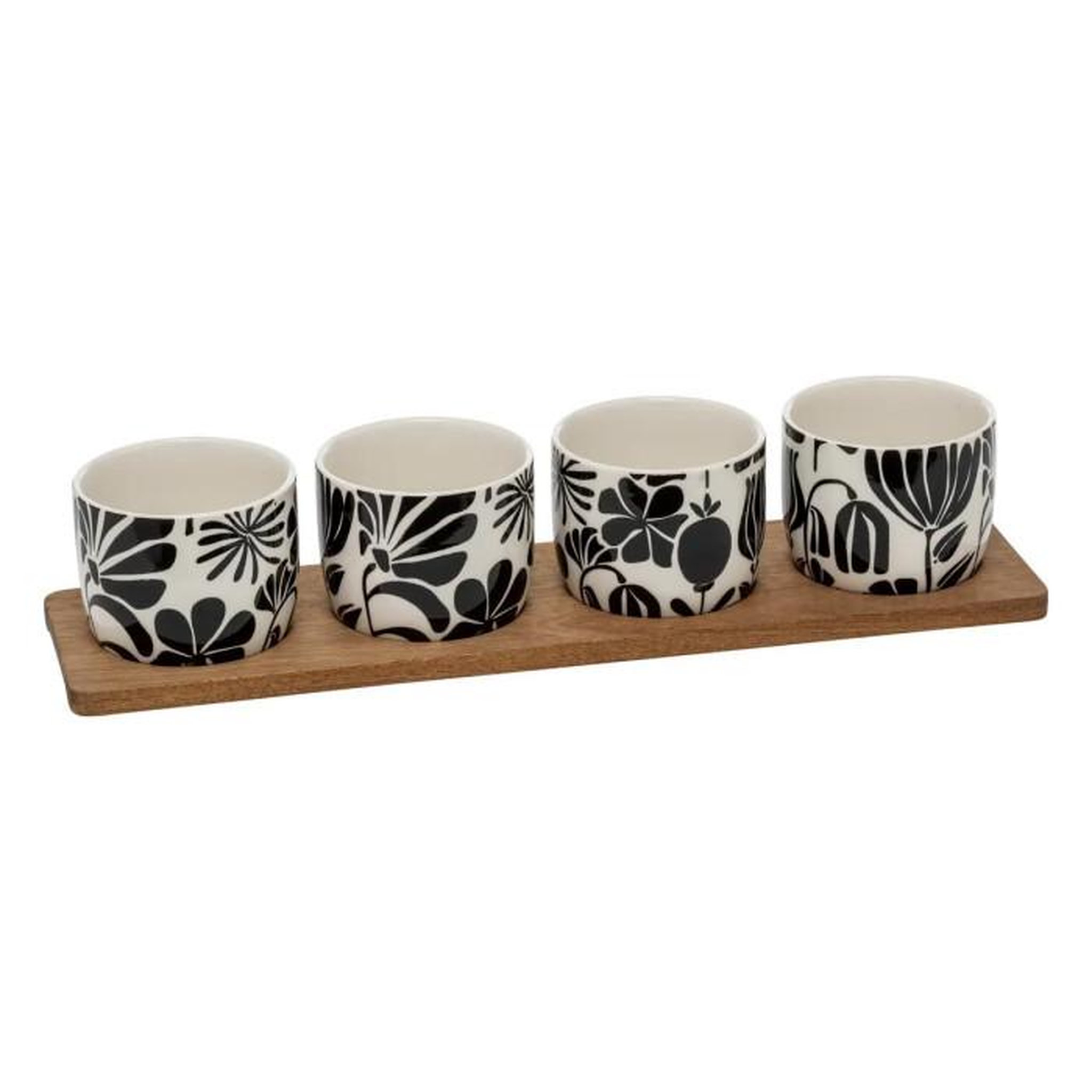 SECRET DE GOURMET Service Apéritif 5 Pièces  Twisted Lime  41cm Noir & Banc
