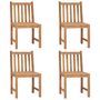 Voir la diapositive 3 : VIDAXL Chaises de jardin lot de 4 avec coussins Bois de teck massif