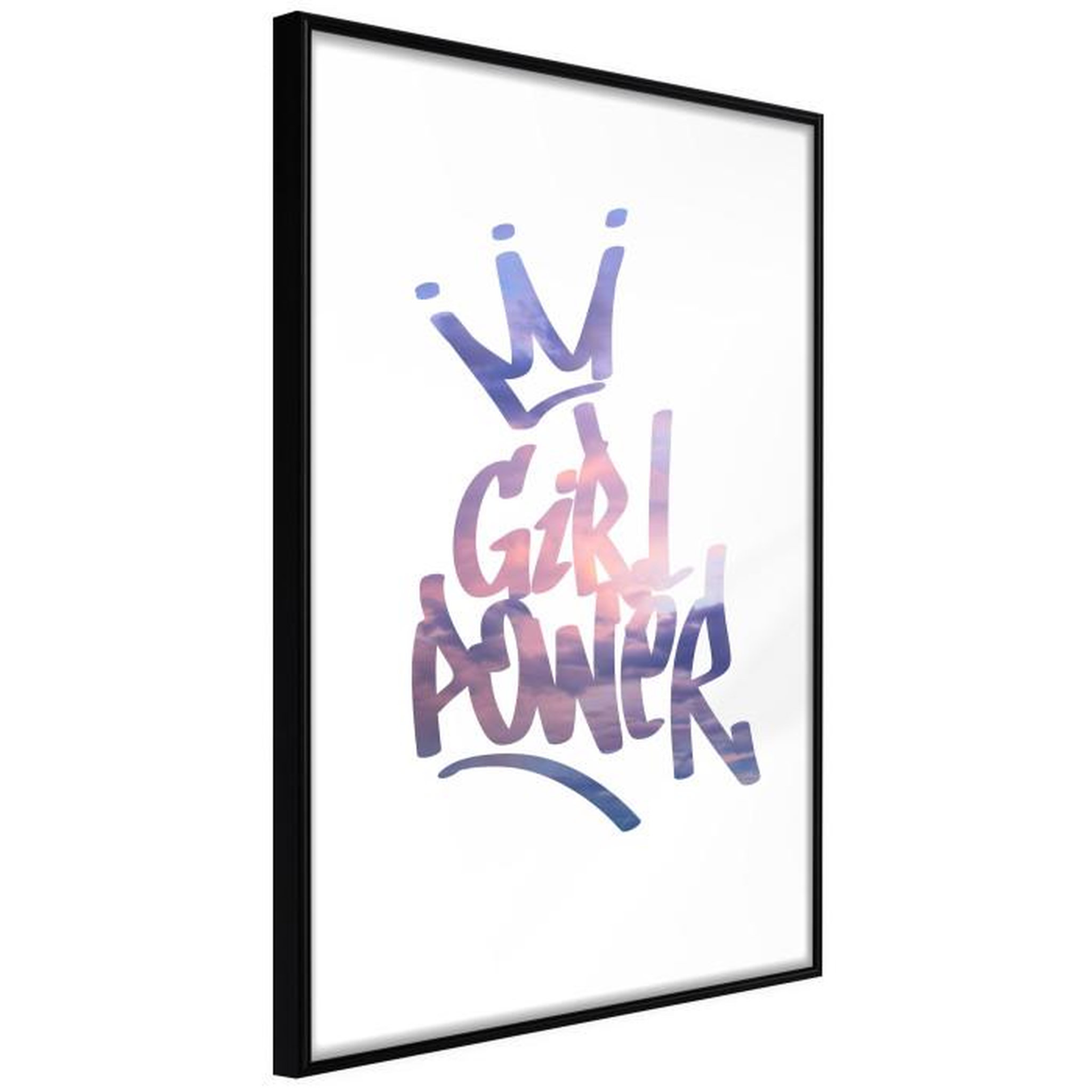 Paris Prix Affiche Murale Encadrée  Girl Power. Coloris disponibles : Jaune, Noir