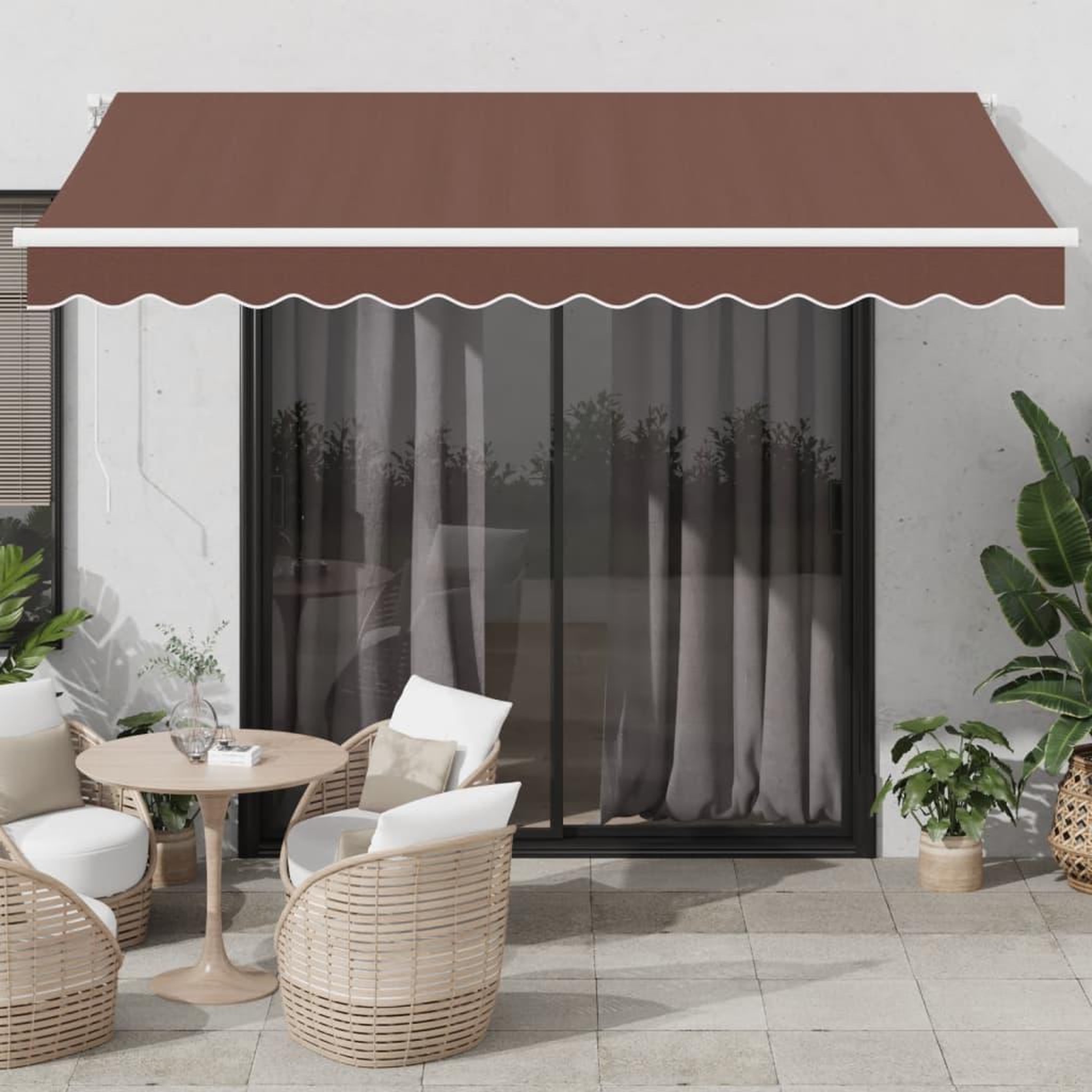 VIDAXL Auvent retractable automatique marron 350x250 cm
