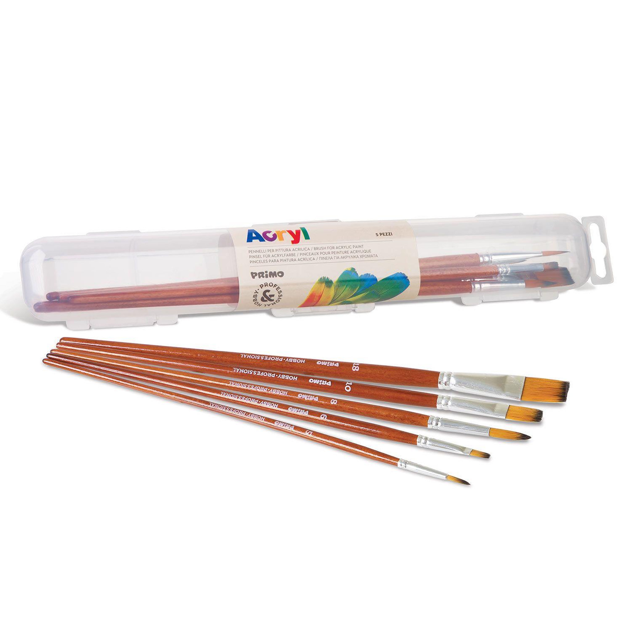 Voir la diapositive 1 : PRIMO 5 pinceaux pour peinture acrylique